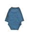 A Blue Long Sleeve Bodysuits from Le Petit Society in size Newborn for boy. (Back View)