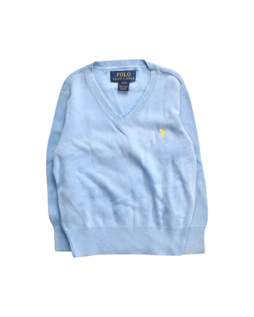 A Blue Knit Sweaters from Polo Ralph Lauren in size 3T for boy. (Front View)