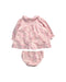 A Pink Dress Sets from Lapinou Trotters London in size 3-6M for girl. (Back View)