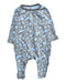 A Blue Long Sleeve Rompers from Tea in size 6-12M for girl. (Front View)