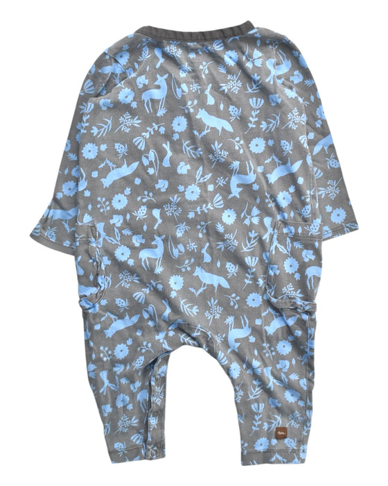 A Blue Long Sleeve Rompers from Tea in size 6-12M for girl. (Back View)