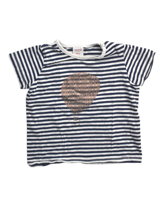 A Navy Short Sleeve T Shirts from Seed in size 12-18M for girl. (Front View)