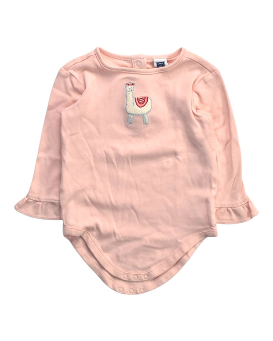 A Pink Long Sleeve Bodysuits from Janie & Jack in size 12-18M for girl. (Front View)