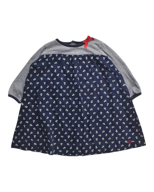 A Navy Long Sleeve Dresses from Petit Bateau in size 18-24M for girl. (Front View)