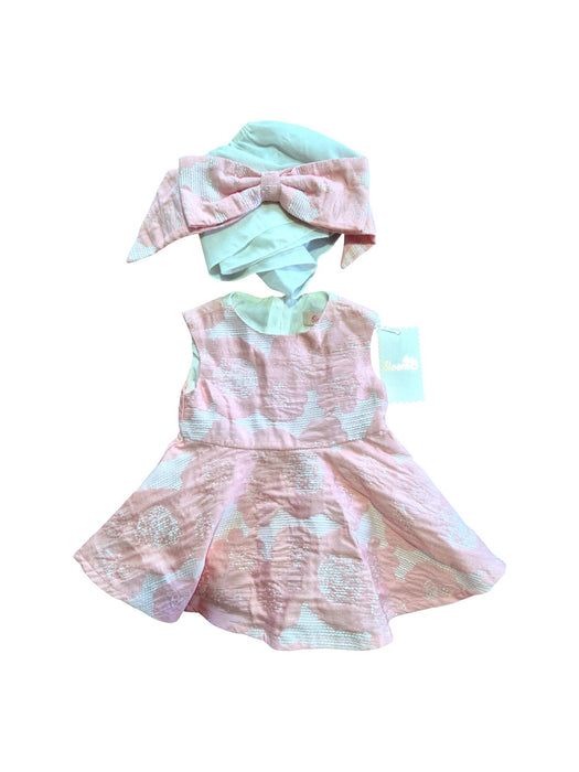 A Pink Sleeveless Dresses from bloomB in size 6-12M for girl. (Front View)