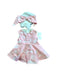 A Pink Sleeveless Dresses from bloomB in size 6-12M for girl. (Front View)