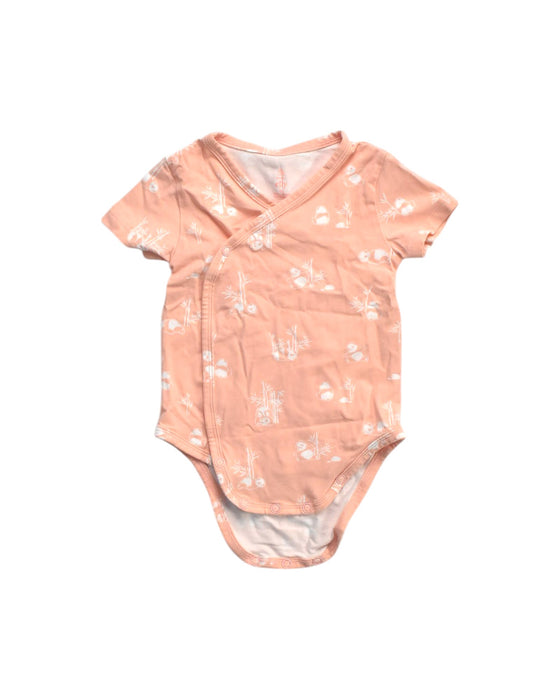 A Peach Short Sleeve Bodysuits from Elly in size 6-12M for girl. (Front View)