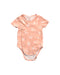 A Peach Short Sleeve Bodysuits from Elly in size 6-12M for girl. (Front View)
