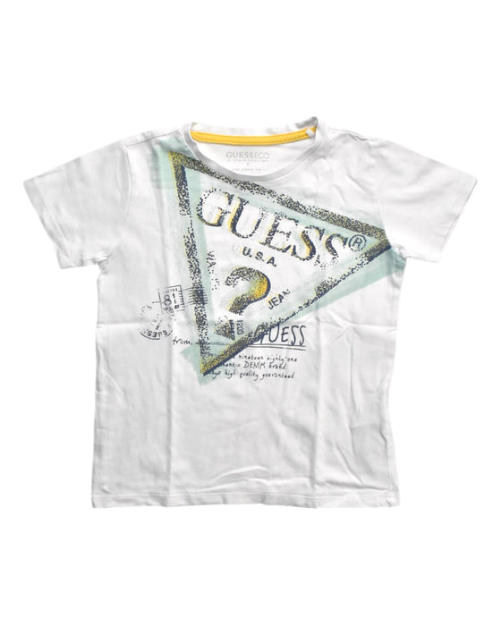 A White Short Sleeve T Shirts from Guess in size 7Y for boy. (Front View)