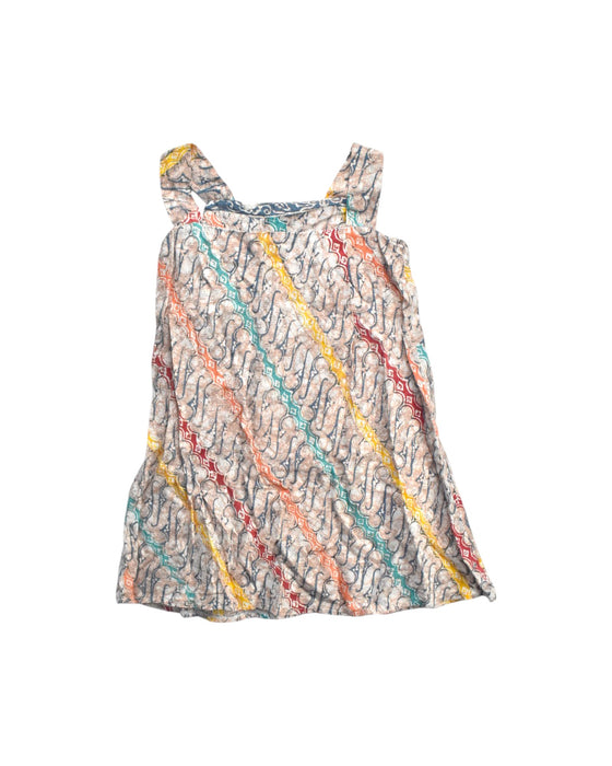 A Multicolour Sleeveless Dresses from Yeomama Batik in size 6T for girl. (Back View)