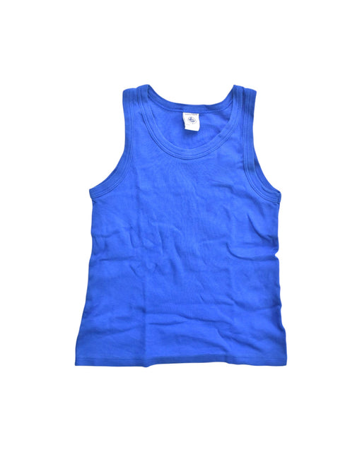 A Blue Sleeveless T Shirts from Petit Bateau in size 6T for boy. (Front View)