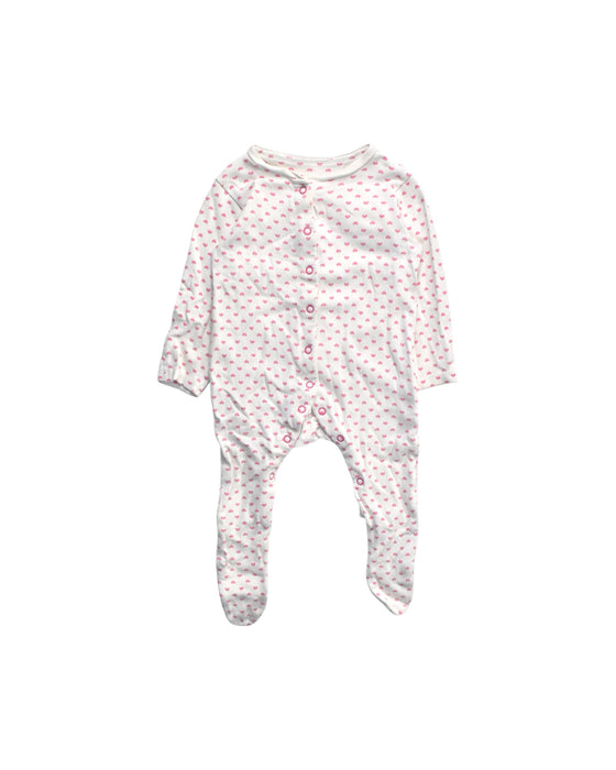 A White Onesies from Mothercare in size 6-12M for girl. (Front View)