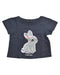 A Navy Short Sleeve Tops from Seed in size 2T for girl. (Front View)