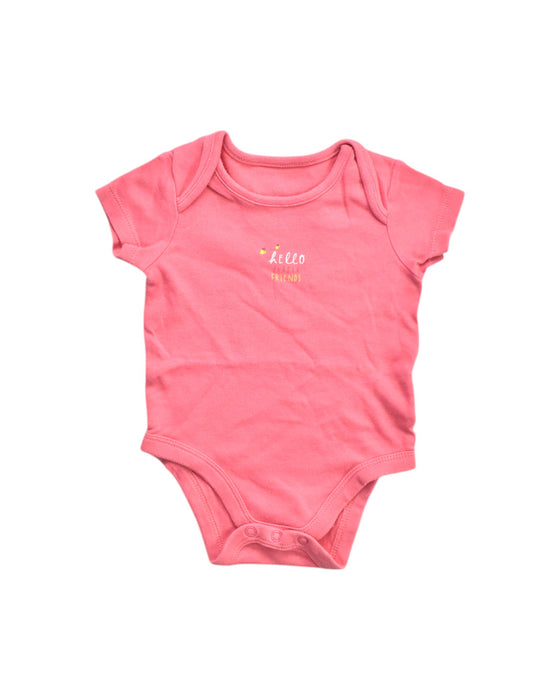 A Pink Short Sleeve Bodysuits from Mothercare in size 0-3M for girl. (Front View)