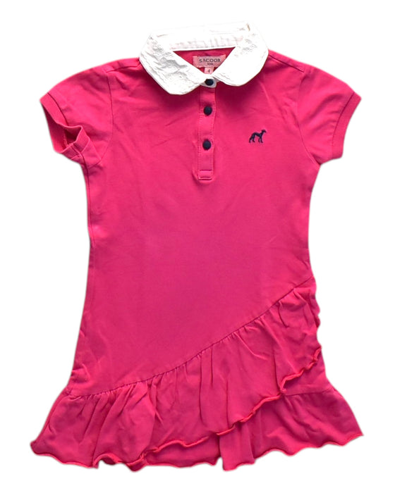 A Pink Short Sleeve Dresses from Sacoor in size 4T for girl. (Front View)