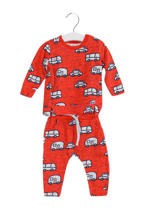 A Red Pants Sets from Seed in size 3-6M for boy. (Front View)