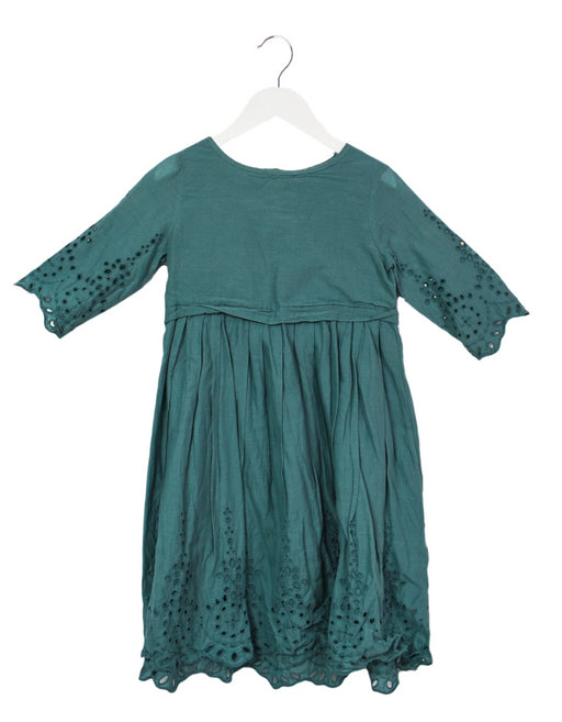 A Teal Long Sleeve Dresses from Bonpoint in size 6T for girl. (Front View)