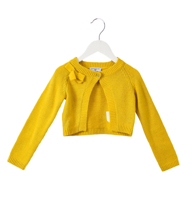 A Yellow Cardigans from Monnalisa in size 5T for girl. (Front View)