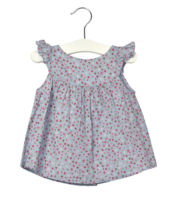 A Blue Sleeveless Dresses from Velveteen in size 3-6M for girl. (Front View)