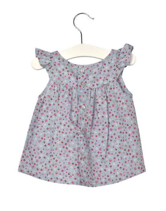 A Blue Sleeveless Dresses from Velveteen in size 3-6M for girl. (Back View)