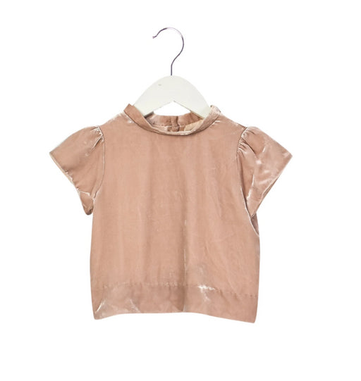 A Pink Short Sleeve Tops from Bonpoint in size 4T for girl. (Front View)