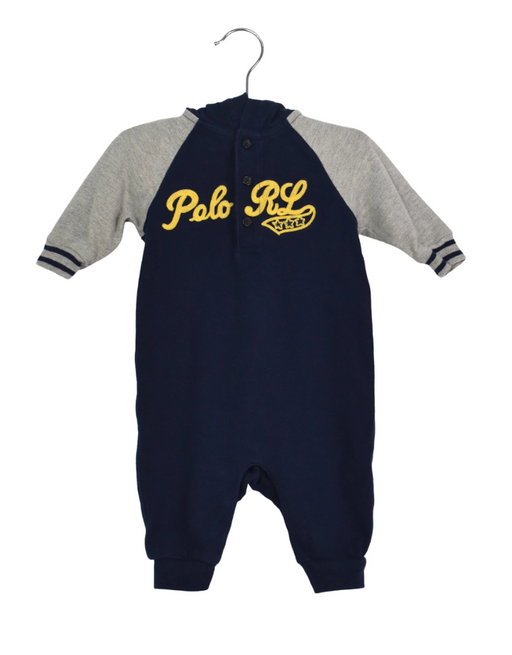 A Blue Long Sleeve Jumpsuits from Ralph Lauren in size 0-3M for boy. (Front View)