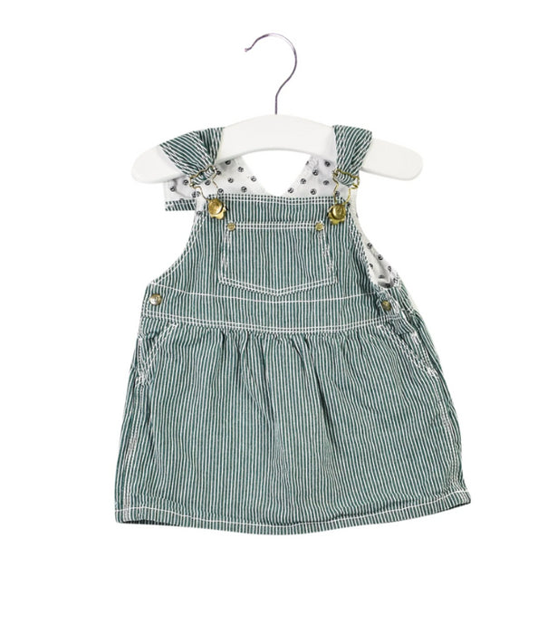 A Green Overall Dresses from Petit Bateau in size 3-6M for girl. (Front View)