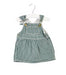 A Green Overall Dresses from Petit Bateau in size 3-6M for girl. (Front View)