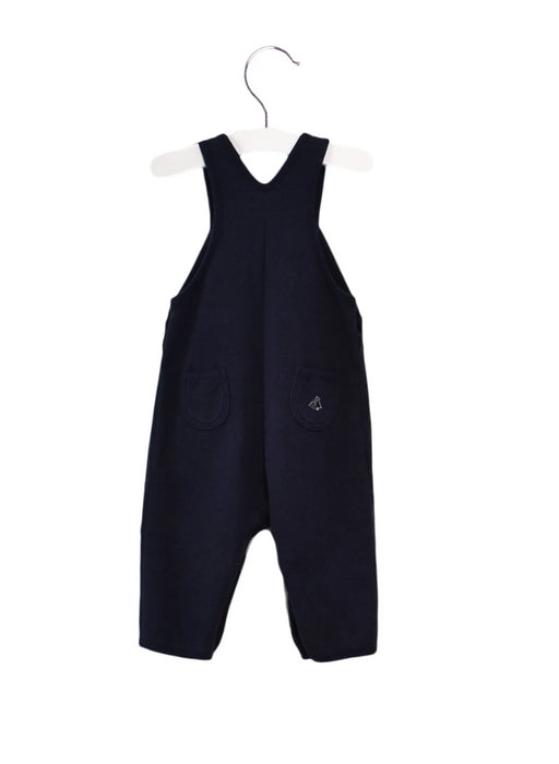 A Navy Long Overalls from Petit Bateau in size 3-6M for girl. (Back View)