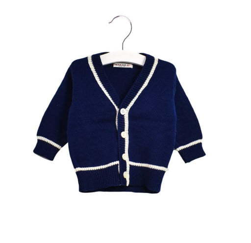 A Navy Cardigans from Familiar in size 6-12M for boy. (Front View)