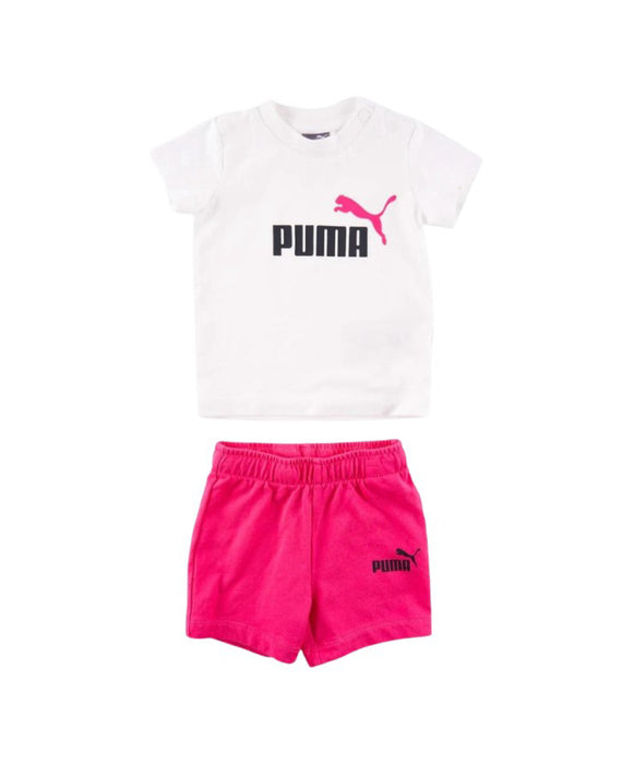 A White Shorts Sets from Puma in size 3-6M for girl. (Front View)