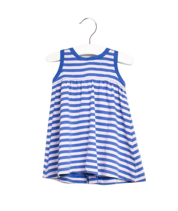 A Blue Sleeveless Dresses from Petit Bateau in size 3-6M for girl. (Back View)