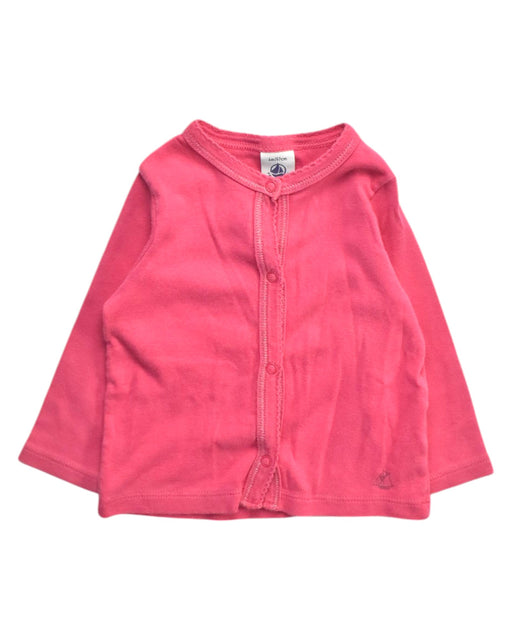 A Pink Cardigans from Petit Bateau in size 6-12M for girl. (Front View)