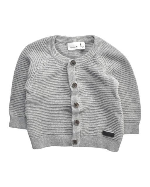 A Grey Cardigans from Name It in size 0-3M for girl. (Front View)