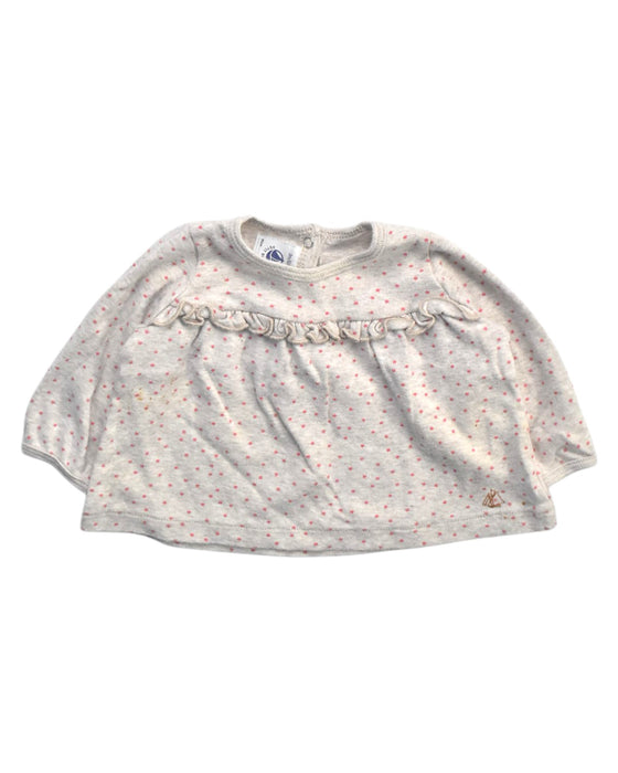 A White Long Sleeve Tops from Petit Bateau in size 3-6M for girl. (Front View)