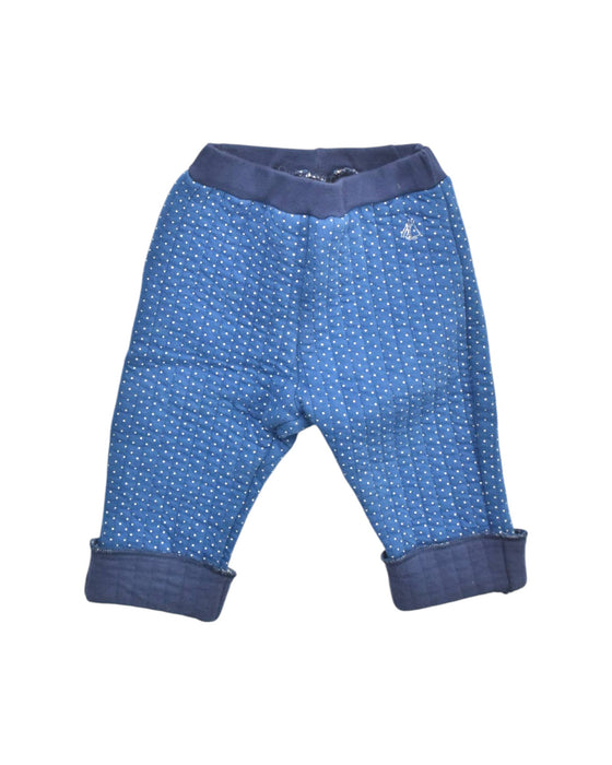 A Blue Casual Pants from Petit Bateau in size 6-12M for girl. (Front View)