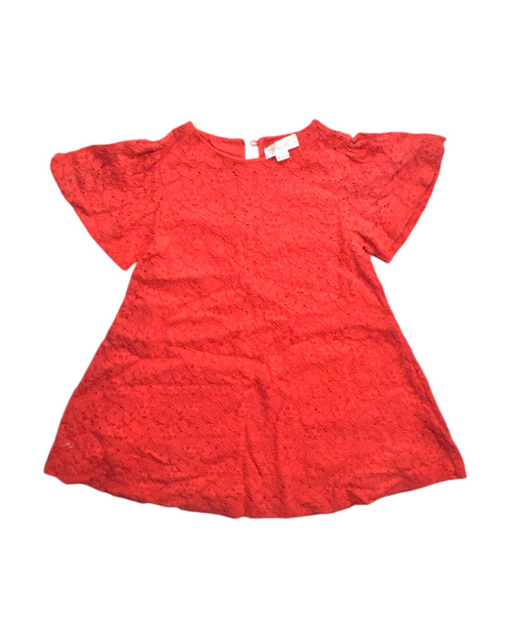 A Red Short Sleeve Dresses from Chateau de Sable in size 4T for girl. (Front View)