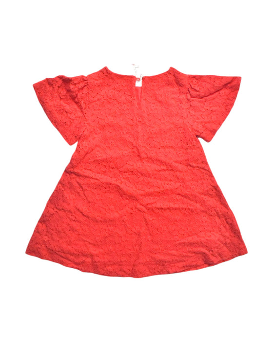 A Red Short Sleeve Dresses from Chateau de Sable in size 4T for girl. (Back View)