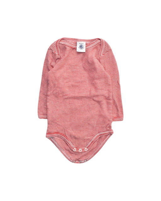 A Red Long Sleeve Bodysuits from Petit Bateau in size 6-12M for neutral. (Front View)