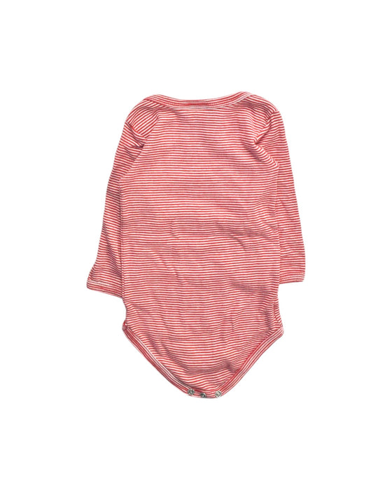 A Red Long Sleeve Bodysuits from Petit Bateau in size 6-12M for neutral. (Back View)