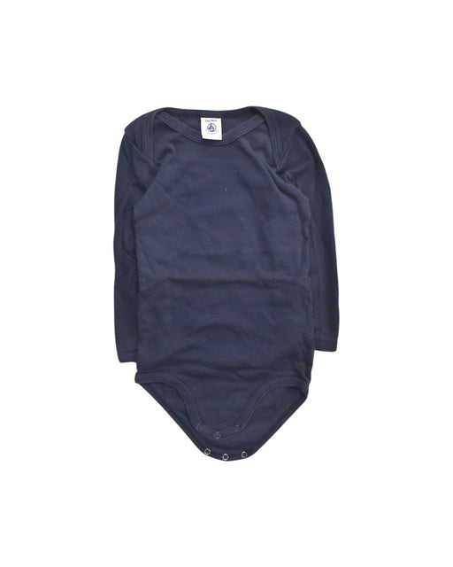 A Navy Long Sleeve Bodysuits from Petit Bateau in size 18-24M for boy. (Front View)