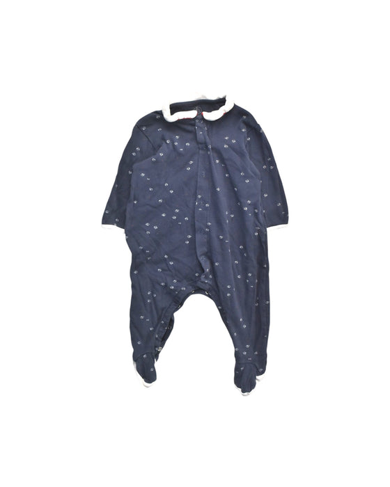 A Navy Onesies from Petit Bateau in size 18-24M for boy. (Front View)