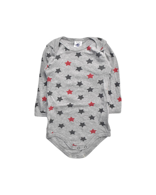 A Grey Long Sleeve Bodysuits from Petit Bateau in size 12-18M for boy. (Front View)