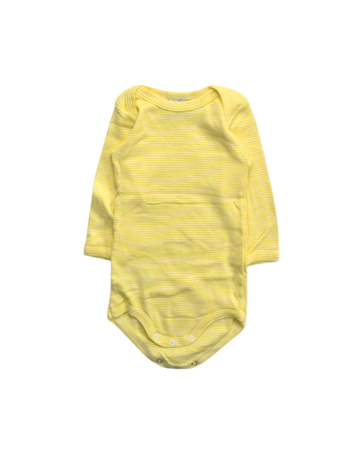 A Yellow Long Sleeve Bodysuits from Petit Bateau in size 6-12M for boy. (Front View)