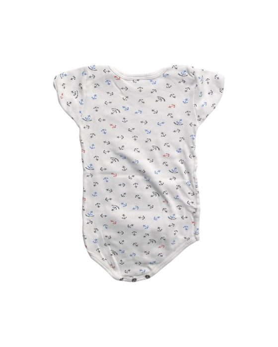 A White Short Sleeve Bodysuits from Petit Bateau in size 6-12M for girl. (Back View)