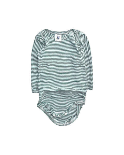 A Green Long Sleeve Bodysuits from Petit Bateau in size 6-12M for boy. (Front View)