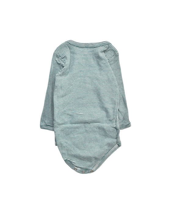 A Green Long Sleeve Bodysuits from Petit Bateau in size 6-12M for boy. (Back View)