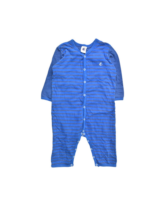 A Blue Long Sleeve Rompers from Petit Bateau in size 18-24M for boy. (Front View)