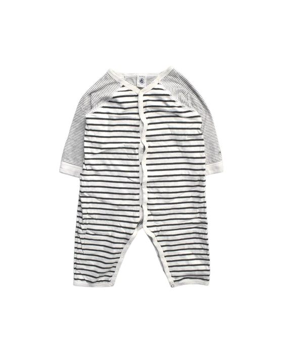 A Black Long Sleeve Rompers from Petit Bateau in size 18-24M for boy. (Front View)