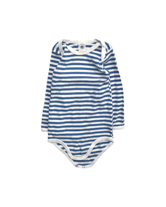 A Blue Long Sleeve Bodysuits from Petit Bateau in size 18-24M for boy. (Front View)